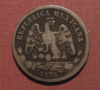 1878 Zs MEXICO 50 CENTAVOS - NEAT CIRCULATED COIN,  DARK CONTRASTING SURFACES 2