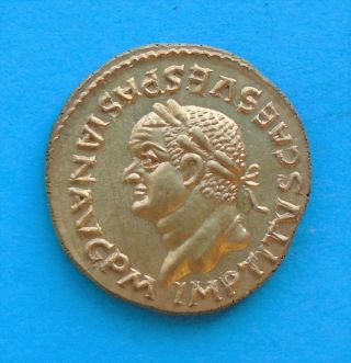 Vespasian Av Lite Aureus Roman Gold Coin,