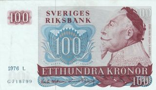 Sweden 100 Kronor 1976 - Sveriges Riksbank