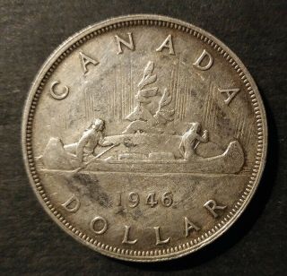 1946 Canadian Silver $1 Dollar Coin - Semi Key Date