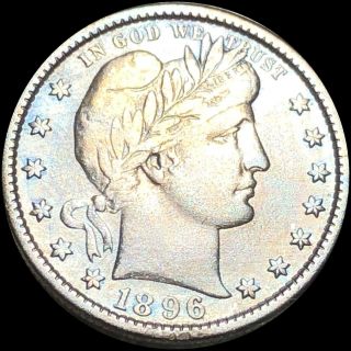 1896 - S Barber Quarter Lightly Circulated San Francisco Xf High End Key Silver