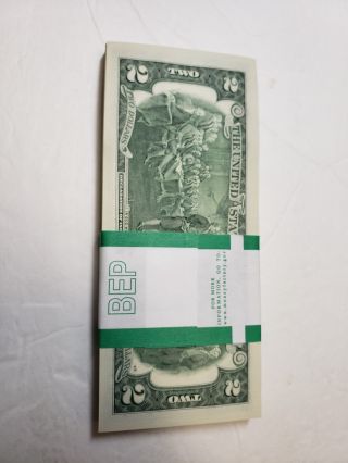 100 $2 Bills - Crisp Consecutive Two Dollar Notes With San Francisco Series L