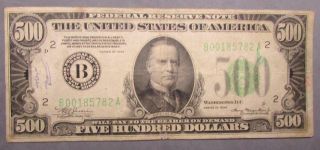 Us 1934 $500 Us Federal Reserve Note
