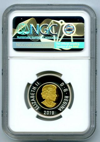 2019 CANADA $2 GILT SILVER PROOF POLAR BEAR TOONIE NGC PF70 UCAM FIRST RELEASES 2