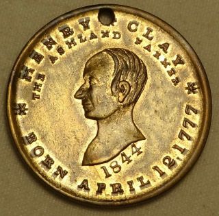 1844 Henry Clay Presidential Campaign Medal Political Token Dewitt Hc 1844 - 36