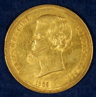 1855 Brazil 20000 Reis Gold Coin 3