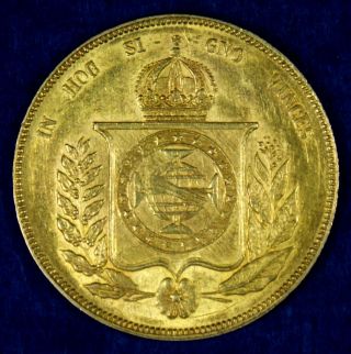 1855 Brazil 20000 Reis Gold Coin 4