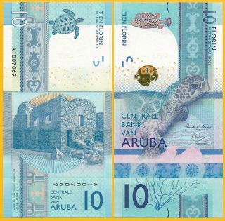 Aruba 10 Florin P - 2019 Unc Banknote