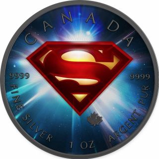 Canada 2016 5$ Superman 1 Oz 9999 Silver Colored Space Precious Bullion Coin