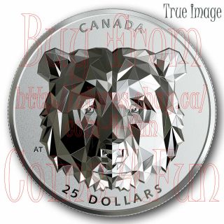 2019 Grizzly Bear - Multifaceted Animal Head 2 - $25 Ehr Proof Pure Silver Coin