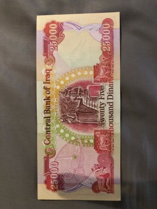 25000 Iraqi Dinar Note - Official Iraq Currency Uncirculated.  Total Of 30= 750000