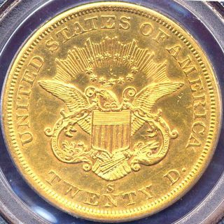 1856 - S $20 PCGS - MS62 DETAILS CLEANED - Liberty Head Double Eagle, 2