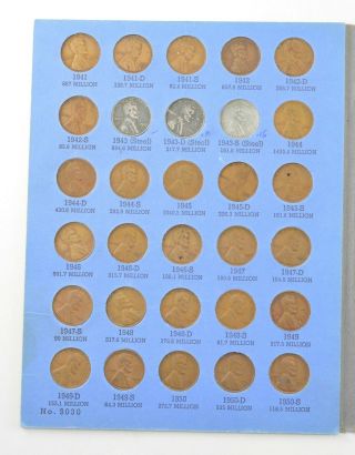 Complete 1941 - 58 Lincoln Wheat Cent Set - Includes 1943 Steel Cents 801 2
