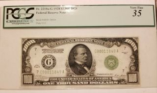 1928 Thousand Dollar Note Us,  Pcgs,  Ppq35