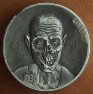 Hobo Nickel Hand Carved Evgeny Kuznecov Zombie