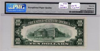$10 1928 Federal Reserve Note Dallas Fr 2000 - K (KA Block) PMG 66 EPQ 2
