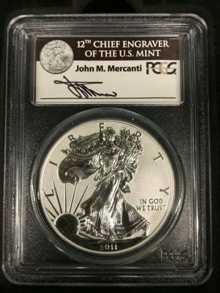 2011 Silver Eagle 25th Anniversary 5 - Coin Set - J.  Mercanti PCGS 70 1st Strike 6