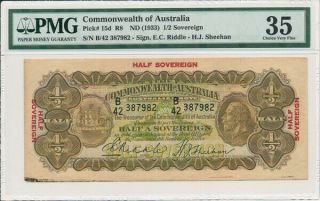 Commonwealth Of Australia Australia 1/2 Sovereign Nd (1933) Pmg 35
