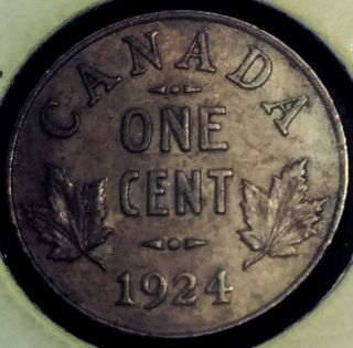 1924 Tough Key Date Canadian Penny Unc Ms,