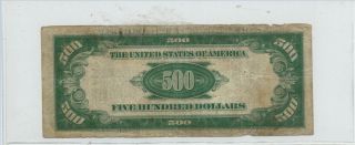 1934 $500 FRN FEDERAL RESERVE NOTE $500.  00 FIVE HUNDRED DOLLAR BILL VIRGINIA 2