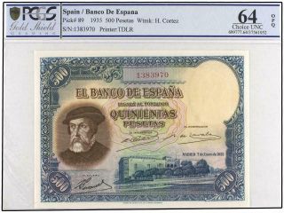Spain.  1935.  500 Pesetas.