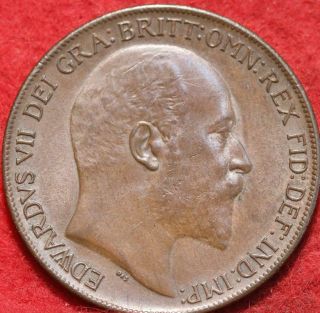 1910 Great Britain One Penny Foreign Coin