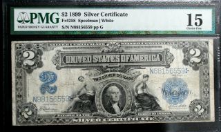 1899 $2 Silver Certificate Fr 258 Pmg 15 Choice Fine Speelman White