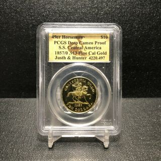 1857/0 Baldwin Horseman $10 Gold Commemorative Ss Central America Shipwreck Pcgs