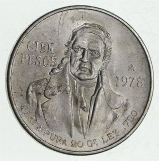 Silver - World Coin - 1978 Mexico 100 Pesos - World Silver Coin 811