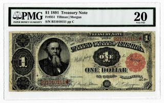 Fr.  351 - 1891 $1 Treasury Note - Pmg 20