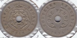 Southern Rhodesia 1936 1 Penny Cu - Ni Km - 7 Xf -