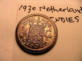 1930 Netherlands Indies 1/4 Gulden Gem Toned Bu Quarter Gulden Coin Indonesian
