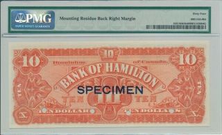 Bank of Hamilton Canada $10 1904 Specimen PMG 64 2