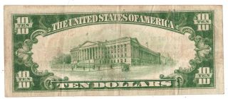 1929 National Bank of Fredericksburg Currency $10 Ten Dollar Bill F - 1801 R37 2