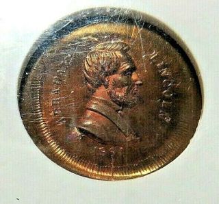 EXTREMELY RARE - LINCOLN - PCWT & POLITICAL CAMPAIGN MEDAL - Rarity 10 - NR 2