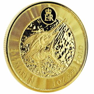 2019 1 Oz Cayman Islands Marlin.  9999 Gold Coin A451