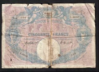 50 Francs From France 1921
