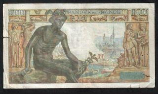 1000 Francs From France 1943 2