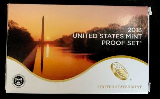 2013 Us Silver Proof Set - Complete W/ Box And
