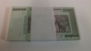Pack 100 Sequential 50 Trillion Zimbabwe 2008 AA Notes Crisp Unc Bundle C3 2