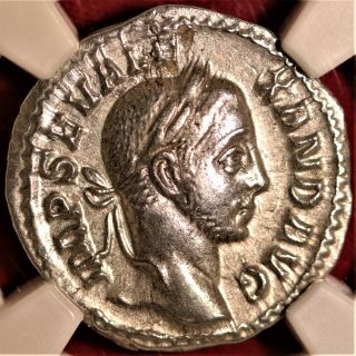 E - Coins Australia Severus Alexander Ar Denarius Ngc Ch Xf Roman Imperial Coin