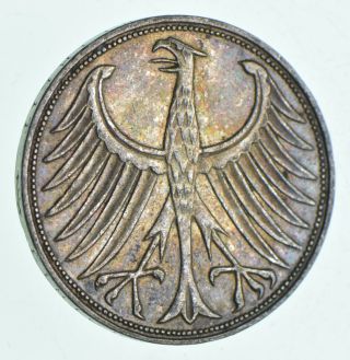 Silver - World Coin - 1951 Germany 5 Mark - World Silver Coin 11.  6 Grams 030