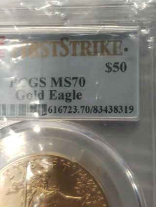 2017 $50 American Gold Eagle 1 oz Gold Coin First Strike - PCGS MS70 3