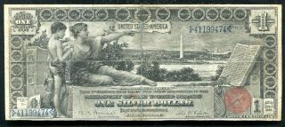 Fr.  225 1896 $1 One Dollar “educational” Silver Certificate Very Fine,