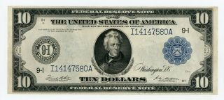 1914 Fr.  939 $10 United States (minneapolis,  Minnesota) Federal Reserve Note Au