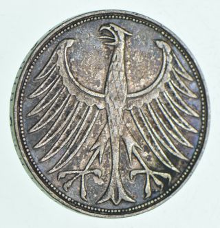 Silver - World Coin - 1951 Germany 5 Mark - World Silver Coin 11.  6 Grams 027