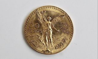 1947 50 Pesos Mexican Gold Coin