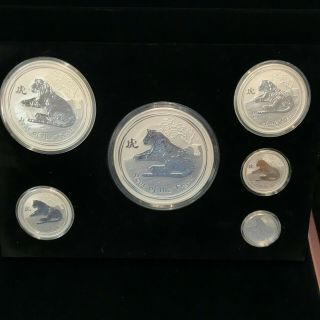 6 Coin Set 2010 Australia Silver Lunar Year Of The Tiger Kilo,  10,  5,  2,  1,  1/2