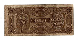 Chile 2 Pesos dated 20th March 1893,  P12 aFine 2
