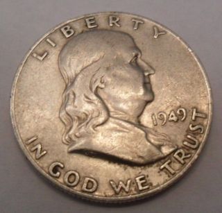 1949 P Ben Franklin Half Dollar Good Or Better 90 Silver